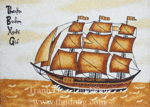 Sea and boat painting